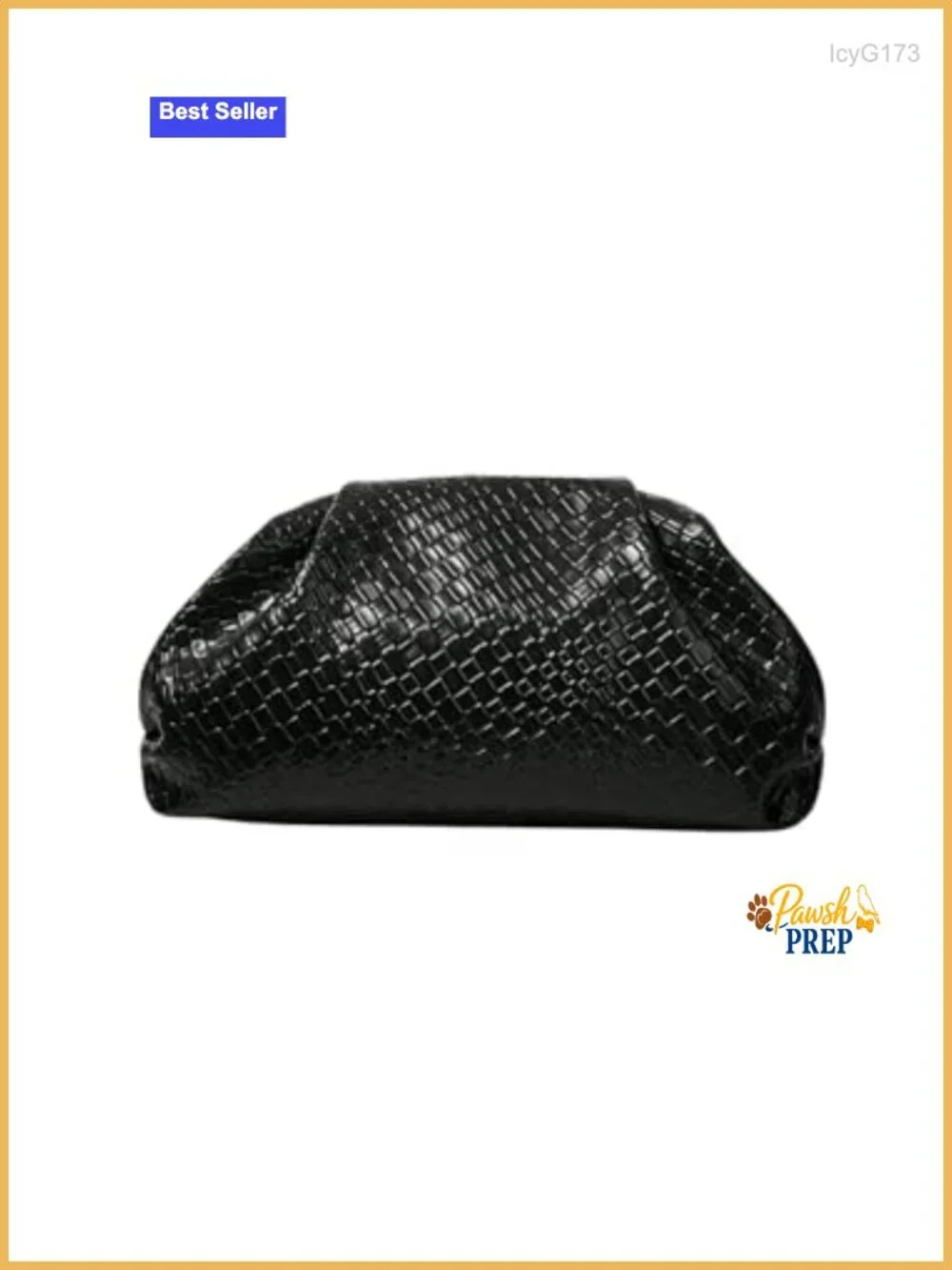 Faux Leather Ruched Clutch Evening Bag Textured No Strap